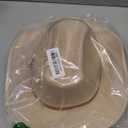AQOKKA Western Cowboy Hats for Women Classic Felt Wide Brim Fedora Hat with Belt Buckle Retro Panama Hat Unisex Rolled up Cap