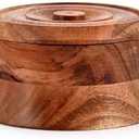 BHAVATU Jewellery box Acacia Wood Vintage Style Treasure Box Storage Organizer Trinket Keepsake Chest (5" x 5" x 3")