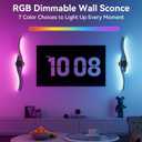 hunhun Battery Operated Wall Sconces Set of Two, Wireless Wall Sconce with Remote Control, Black Rechargeable Sconces 3000K-6500K, RGB Dimmable Wall Lights for Living Room, Hallway, Bedroom (2 Pack)