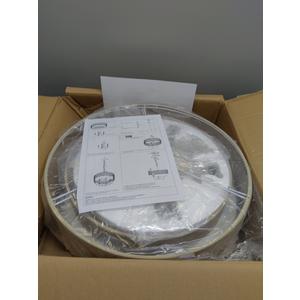 18'' Drum Chandelier for Dining Room Light Fixture 5-Light Modern Farmhouse Chandelier with Beige Linen Fabric Lampshade 2-Layer Large Drum Pendant Light Fixture for Kitchen Living Room Bedroom Gold