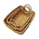Wicker Basket with Handles Natural Brown 4  PRS 21x15 18x12 15x10 12x8