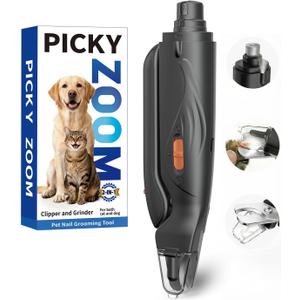 2-in-1 Dog & Cat Nail Clippers and Grinder with Light  Safety Guard to Avoid Overcutting, Sharp Blade, Painless Quiet Pet Nail Claw Trimmers, Professional Grooming Tool for Large Small Pets (Black)