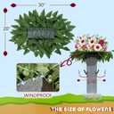 Artificial Cemetery Flowers for Grave Vase - Headstone Flower Saddle - Sympathy Flower of Vibrant Rose Sunflower Daisy Berry, Colorfast and Easy Fit