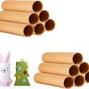 12 PCS Cardboard Tubes for Crafts, Two Size Brown Toilet Paper Empty Rolls Round Thick Tubes for Classroom Family Handmade DIY Art Projects, 1.37x15.7 Inch and 1.77x15.7 Inch