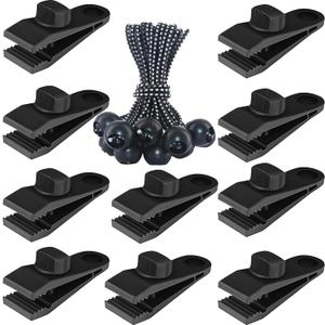 Tarp Clips Heavy Duty Lock Grip, 20 Pack Tarp Clamps Heavy Duty, Shark Tent Fastener Clips Holder, Pool Awning Cover Bungee Cord Clip, Car Cover Clamp