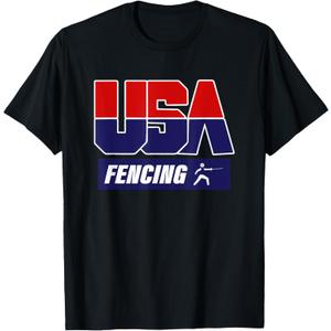 Fencing 2021 USA Team T-Shirt (Black, W Small)
