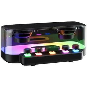 RGB Bluetooth Speaker with LED Lights, Stereo Surround Sound, Heavy Bass, Bluetooth 5.0, Gaming Audio System
