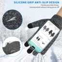 Achiou Winter Gloves for Men Women, 2 Pairs Touch Screen Texting Warm Running Gloves Thermal Soft Knit Lining, Elastic Cuff