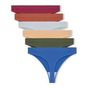 Jo & Bette Women Thong Panties, High-waisted Briefs, Women Cotton Underwear 6 Pack, Small