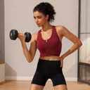 Racerback Padded Sports Bra for Women - Medium Support Zipper Front Workout Bra (L)
