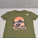 Womens Vintage Retro Yellowstone National Park Hiking T-Shirt (Small, Moss)
