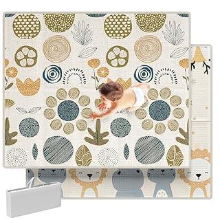 Mloong Baby Play Mat for Floor, 59x71x0.4inch Playmat for Baby with Carry Bag, Foldable Play Mat, Kids Foam Play Mat, Waterproof Carlwing Mat for Baby, Large Infant Playmat, Indoor&Outdoor Playing Mat