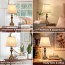 Seealle Touch Lamps for Nightstand - Bedside Lamps Set of 2, 3 Way Dimmable, USB C+A for Bedroom & End Tables (Brown&Oat)