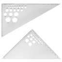 2 Pcs Aluminum Calibrated Drafting Triangle 12 Inch Engineering Scale 30/60 & 45/90 Degrees Triangle Ruler for Drafting, Design, Woodworking, Office Supplies, and Architecture