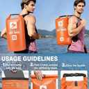 Soulsfeng Waterproof Dry Bag Backpack, Roll Top Floating Dry Storage Bag with Phone Case, Lightweight Dry Sack for Kayaking, Boating, Beach, Travel, Camping 20L, Orange