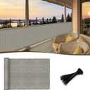 SUNNY GUARD 2.5/2.6/3/3.3/4/5/6/8 Balcony Privacy Screen Fence, Apartments Railing, Heavy Duty Wind Block Screen for Outdoor,Porch,Patio,Deck Privacy,3'x10' Brown-Grey