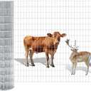 Gisafai 72in x 50ft Tall Welded Wire Fencing Farm Fence for Dog Goat Deer Cattle Hog Chicken Outdoor Yard Garden, 2 Inch x 4 Inch 16 Gauge, Metal Wire Mesh Netting for Vegetable Plant Protection