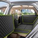 Pecute Dog Car Seat Cover for Back Seat 53.54 * 23.62 in, Car Window Fixing for Maximum Car Protection, Leather Fabric Back Seat Extender for Dogs, Waterproof & Scratch-Resistant, Support to 330 lbs (For Cars/ Mid-Size SUV/ Small Truck, full surrounded style)