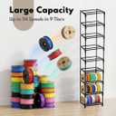 9-Tier Modular 3D Printer Filament Storage Rack, High-Strength Carbon Steel Spool Holder & Organizer, Holds 45-54 Spools(1kg), Space-Saving, Customizable, Tool-free Assembly