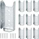 LukLoy 10 Pack 2x4 Brackets for Wood Rail, Fence Brackets Repair Kit Galvanized, Deck Railing Bracket Connectors for 2"4"(Actually 1.5"x3.5") Wood Post, Includes 70PCS 304 Stainless Steel Screws