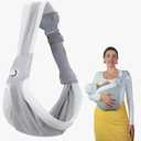 Baby Sling Carrier 8-30 lbs, Newborn Nursing, Toddler Carrier with Safety Buckle, Knob Tech Baby Closer, Adjustable Shoulder Strap, Portable and Lightweight (Gray)