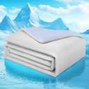 Cooling Comforter Queen Size Double Sided Cold Cooling Blanket for Hot Sleepers Night Sweats,Q-Max 0.4 Lightweight Soft Breathable Smooth Cool Summer Comforter Blanket (Light Gray, 90" x90)
