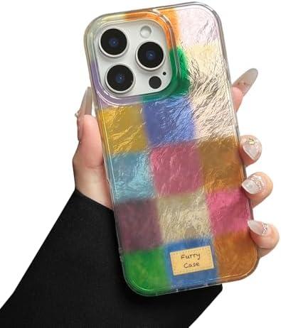Gihklty Compatible with iPhone 14 Pro Max Case for Women, Cute Trendy Colorful Checkered Pattern Case with Shockproof Soft TPU and Hard PC Cover Designed for iPhone 14 Pro Max 6.7"
