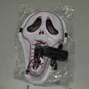 Ghost Face Mask,Halloween Screm Mask LED Scary Skull Mask Horror Full Head Masque Decorations Costume Creepy Cosplay
