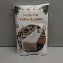 Table Runner,Christmas Fur Table Runner for Party Birthday Friendsgiving Wedding Dinning White Table Runners,Faux Fur Runner for Table (White, 12x48 Inch)