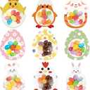 36 Pack Easter Candy Holder Cards - DIY Bunny Chick Egg Style with Plastic Domes, School Classroom Party Favors