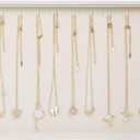 Stratalife Necklace Organizer Stackable Jewelry Organizer 20 Hooks Large Jewelry Tray Velvet Necklaces Holder Bracelet Storage for Women Girls Beige