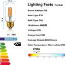 Dimmable Tubular led Bulb T45/T14, Warm White 2700k,60W Equivalent,Vintage Edison Style LED Filament Light Bulbs, E26 Medium Base 600LM, Pack of 6