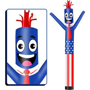 20FT Tall Inflatable Tube Man American Flag Wacky Wavy Dancing Guy (18''Diameter) for Outdoor Decoration Advertising Business Promotion (Blower Not Included)