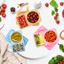 3 Pack Silicone Reusable Snack Containers with Lids, Double Compartment Snackle Box Containers, Salad Dressing Sauce Seasoning Container, Small Mini Food Snack Boxs for Travel, Office, Picnic,School