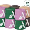 Amazon Aware 3-ply Bamboo Toilet Paper, Unscented, 12 Rolls, 350 Sheets per roll, Total 4200 Sheets, Plastic-Free