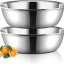 Yungyan 2 Pieces Large Mixing Bowl Stainless Steel Oversized All Purpose Steel Bowl Metal Bowl for Serving Baking Marinating for Home Cooking or Commercial(26 Quarts)