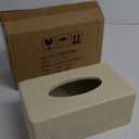 Natural Travertine Textures Tissue Box Cover Rectangular (Only Suitable for Standard Sized Tissue Box) for Decor, Resin Tissue Box for Bathroom Countertop, Bedside, OfficeMade of Resin, Height of 4 in (Yellow Stone L)