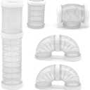 Hamster Tube Set, 8 Pack Transparent Curved Pipe Pet Cage Tunnel Hamster Toy DIY Creative Connection Tunnel External Sports Tube for Mouse Rat and Other Small Animal