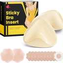 DesirTop Double Sided Sticky Bra Push Up, Invisible Bra Pad Inserts for Large Breasts, Adhesive Bra for Bikini Swimsuit (Off White, Medium)