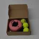 Hikeen Premium Tennis Trainer Rebound with Metal Base,Portable Solo Tennis Trainer Set with 3 Highly Elastic String Balls,Tennis Practice Equipment for Adult Kids and Beginners, Pink 