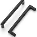 Ravinte 10 Pack Solid Kitchen Cabinet Handles Matte Black Cabinet Pulls Slim Drawer Pulls with 5 Inch Hole Center Square Bar Kitchen Cabinet Hardware