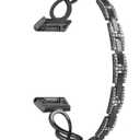 Watch Band for Garmin Fenix 8 43mm 7s Pro / 6s Pro / 5S plus, Metal Stainless Steel Replacement strap for Garmin epix Pro 42mm / Instinct 2S / Descent Mk2S MK3i 43mm Women's Wristband (A black,Fit 20mm)