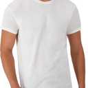 Hanes Men's Undershirt Packs, Stay-Tucked Soft Cotton Undershirts, Best Undershirts for Men (White, L)