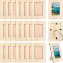 Barydat 24 Pcs Unfinished Wooden Craft Frames for 3" x 5" Photos DIY Photo Frames Paintable Picture Frames Wood Frames for DIY Painting Project Thanksgiving School Classroom Crafts