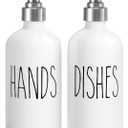 MOMEEMO Soap Dispenser for Kitchen Sink, White Soap Dispenser with Silver Metal Pump, Suitable for Kitchen Decor and Accessories. (White & Silver)