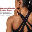 Yvette Sports Bra High Impact Adjustable Criss Cross Back, Full Support for Large Bust No Bounce (Black, XXL)