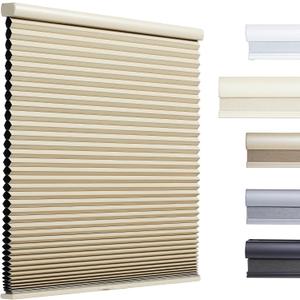 Custom Color-Matched Cordless Cellular Shades, Room Darkening Blackout Cellular Shades, Energy-Saving Cordless Honeycomb Blinds, Noise Reduction Honeycomb Blinds (06- Beige (Blackout))