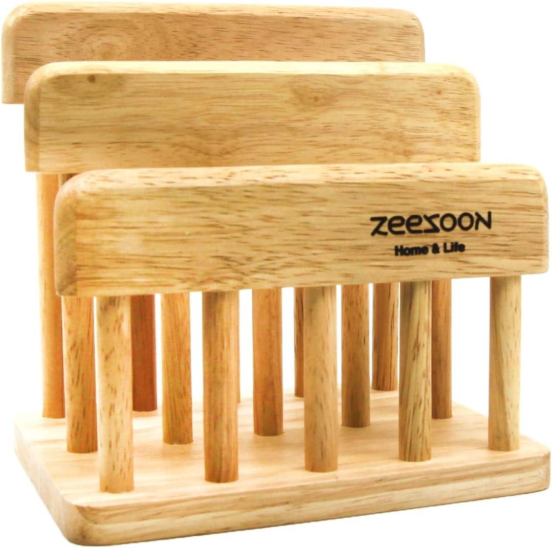 ZEESOON Beach Wooden Dual Cutting Board Rack Chopping Board Organizer Stand Holder Kitchen, Cutting Boards for Kitchen with Holder, Pantry Organization, Kitchen Cabinet Organizer