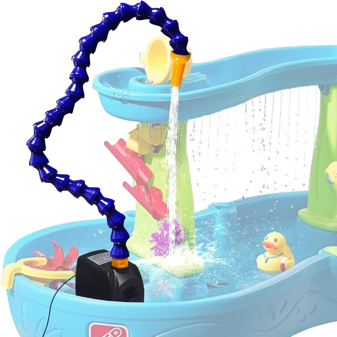 TOAOB Water Table Pump: Foldable Adjustable Flow Water Pump for Toddlers and Kids, Small Outdoor Summer Play Toy Accessory for Non-Stop Splashing Fun