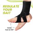Bukihome Adjustable AFO Foot Drop Brace Breathable Foot Support for Walking with Shoes, Socks, or Barefoot Helps with Foot Drop, Plantar Fasciitis, Stroke, and MS Recovery (Black, Rigid Support)